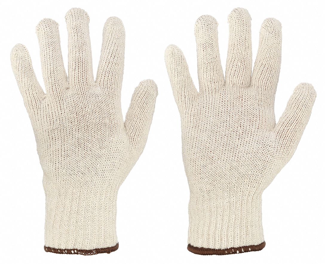 MEN'S KNIT GLOVES, S (7), UNCOATED, COTTON, CANVAS, KNIT CUFF, 144 PK