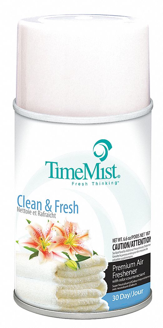 Metered Air Freshener Refill: TimeMist®, 6.6 oz Container Size, 30 day Refill Life, 12 PK