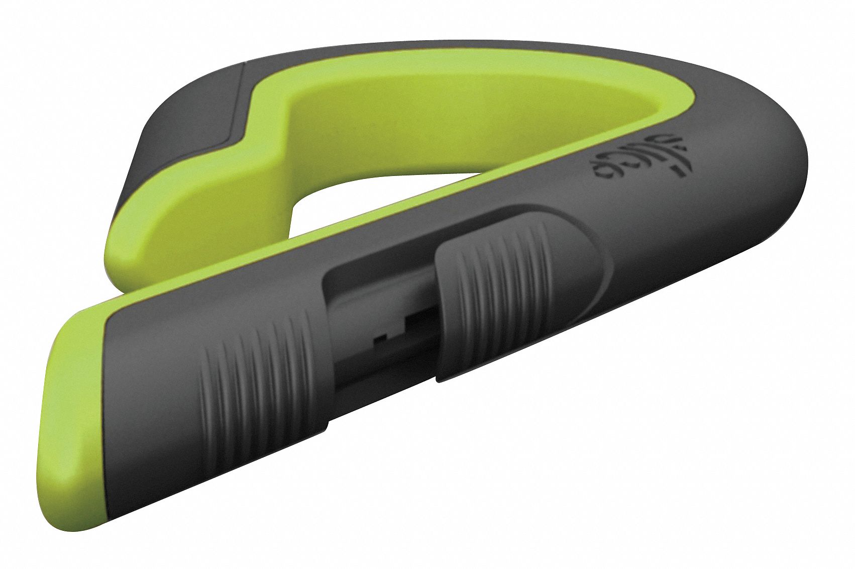 BOX CUTTER, 7 IN OVERALL L, TEXTURED, 3¼ IN OVERALL W, PLASTIC, GREY/GREEN, QUICK-CHANGE