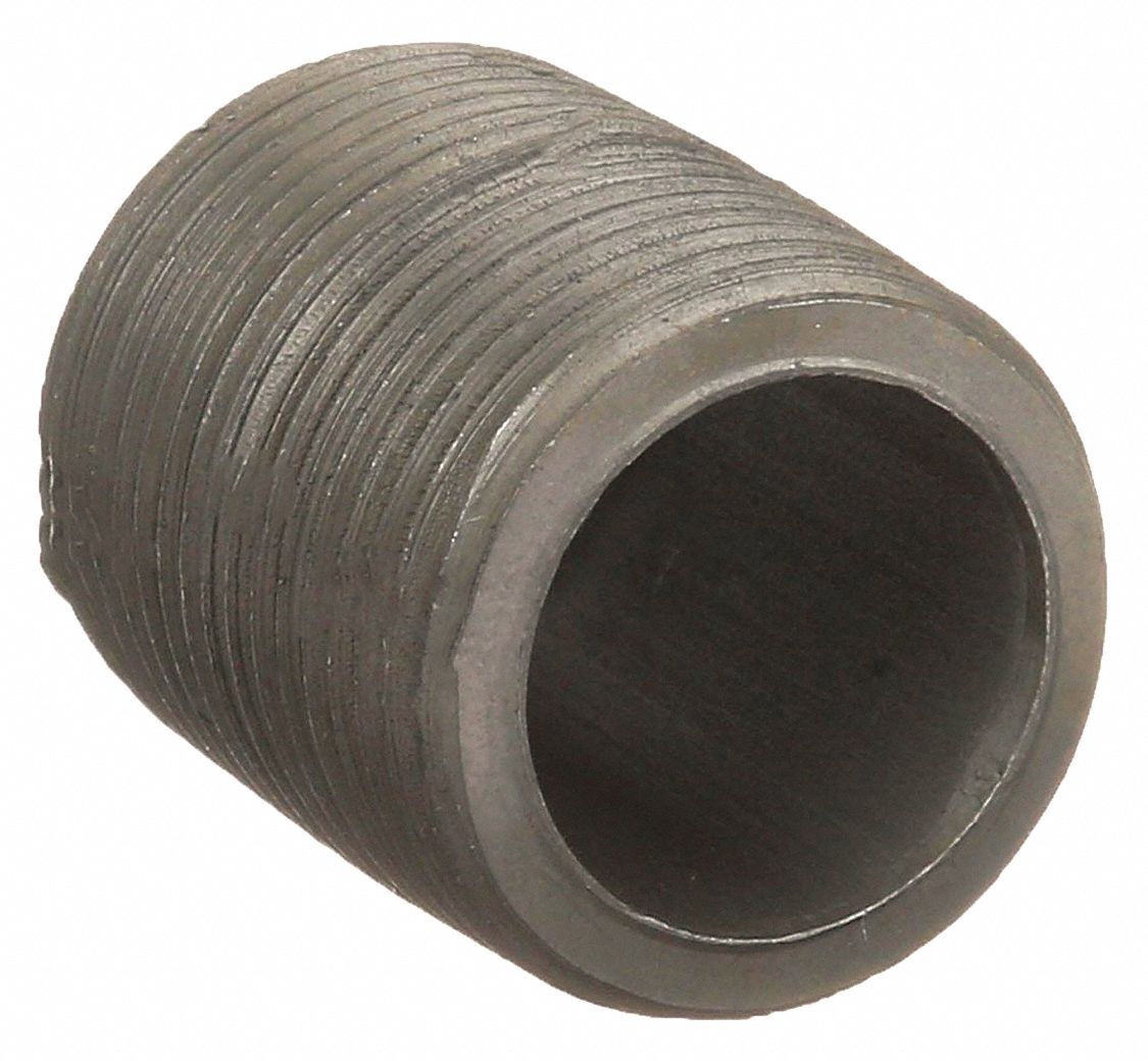 NIPPLE: BLACK ANODIZED STEEL, 1½ IN NOMINAL PIPE SIZE, FULLY THREADED, SCHEDULE 80, SEAMLESS