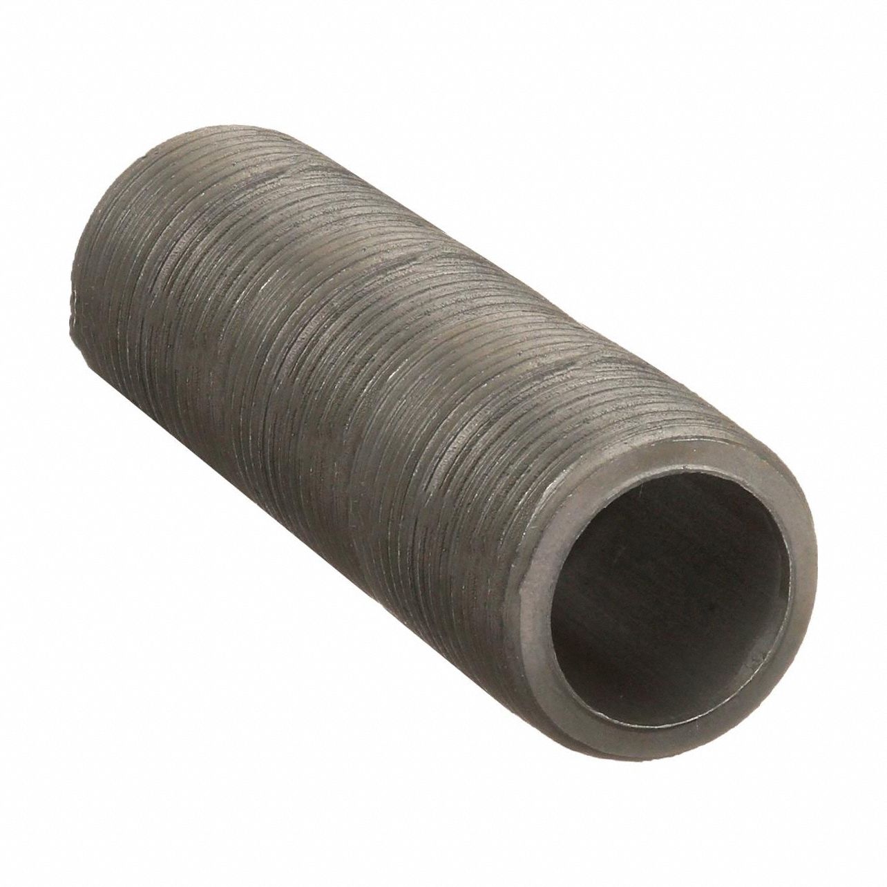 Nipple: Black Anodized Steel, 1 1/2 in Nominal Pipe Size, Fully Threaded, Schedule 80, Seamless