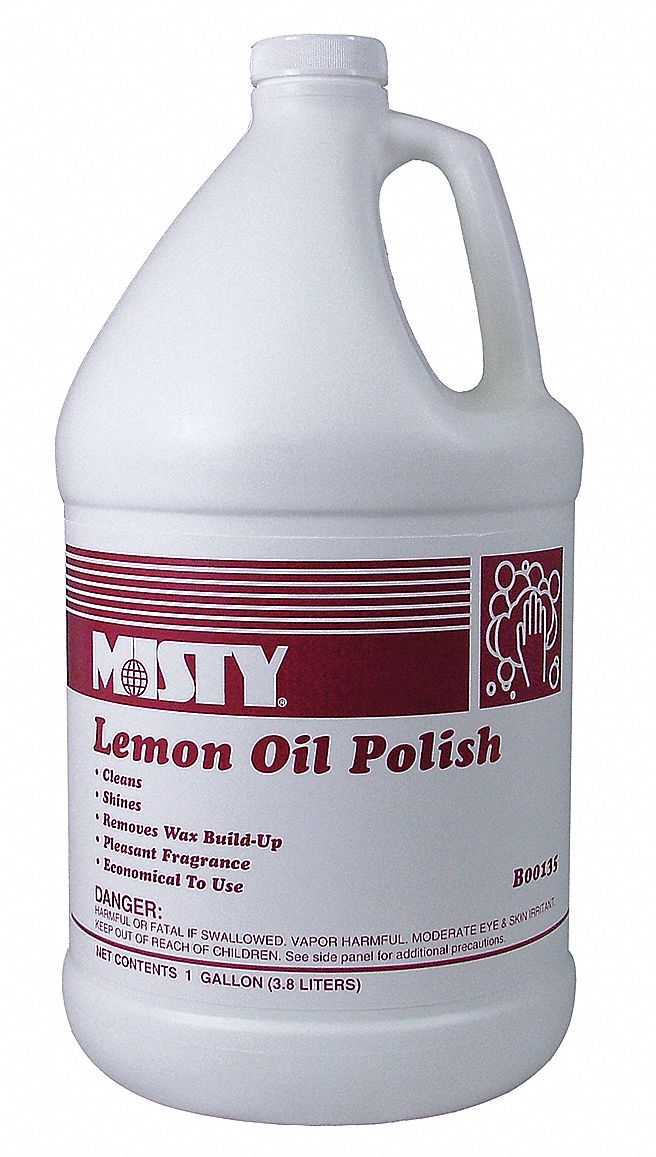 MISTY Furniture Cleaner and Polish, 128 oz, Jug, Lemon, PK 4 20H880