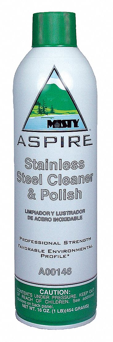 Cleaner and Polish: Aerosol Spray Can, 16 oz Container Size, Ready to Use, Liquid, 12 PK