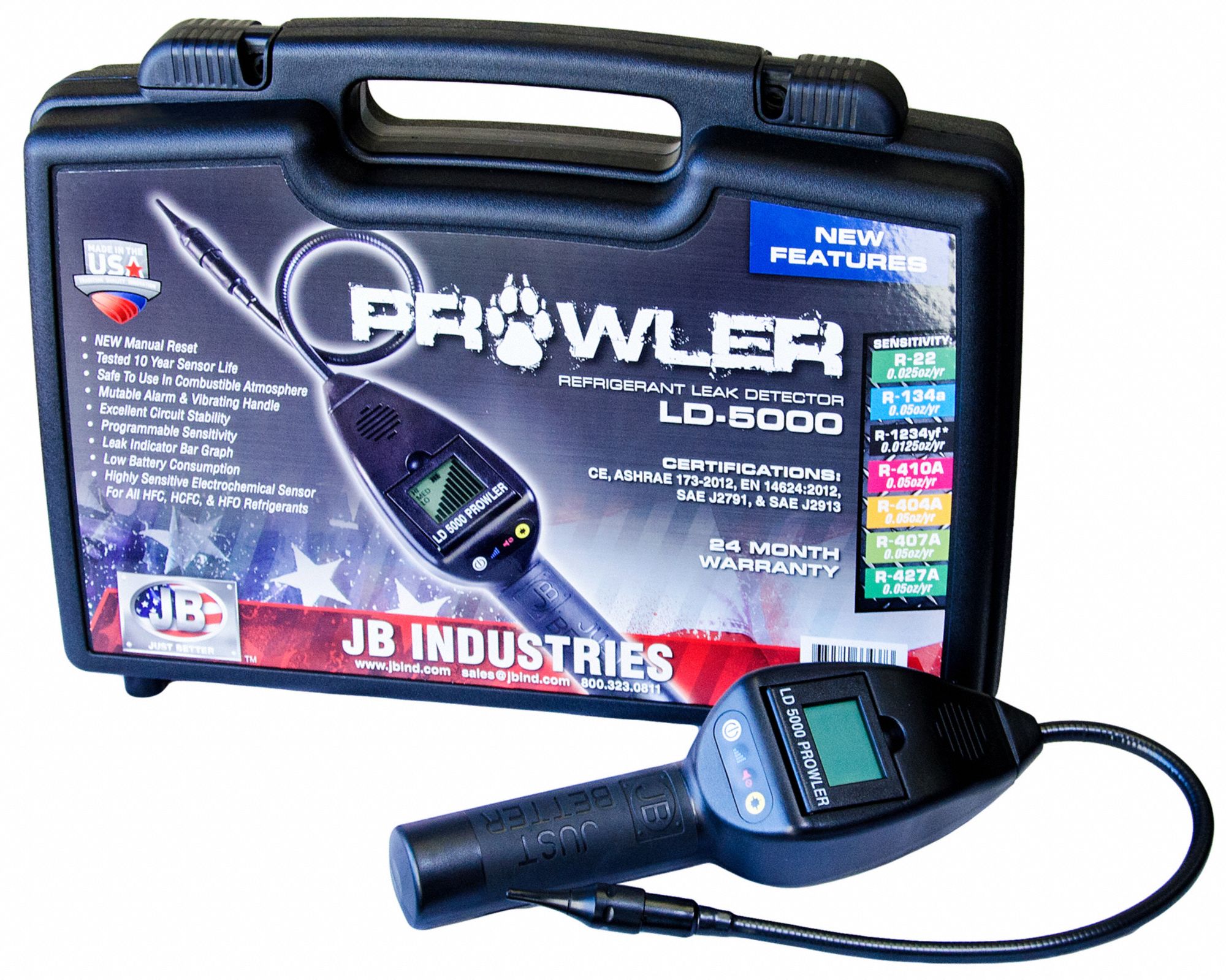 JB INDUSTRIES Refrigerant Leak Detector Adj, 0.05 oz, 6V 20HJ91LD