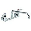 Straight-Spout Dual-Lever-Handle Two-Hole Centerset Wall-Mount Kitchen Sink Faucets image