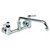 Straight-Spout Dual-Lever-Handle Two-Hole Centerset Wall-Mount Kitchen Sink Faucets