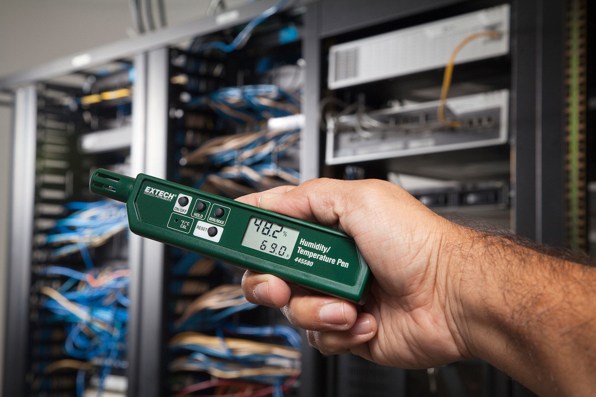 EXTECH Temperature Humidity Meter Onboard, Without Data Logging, 10