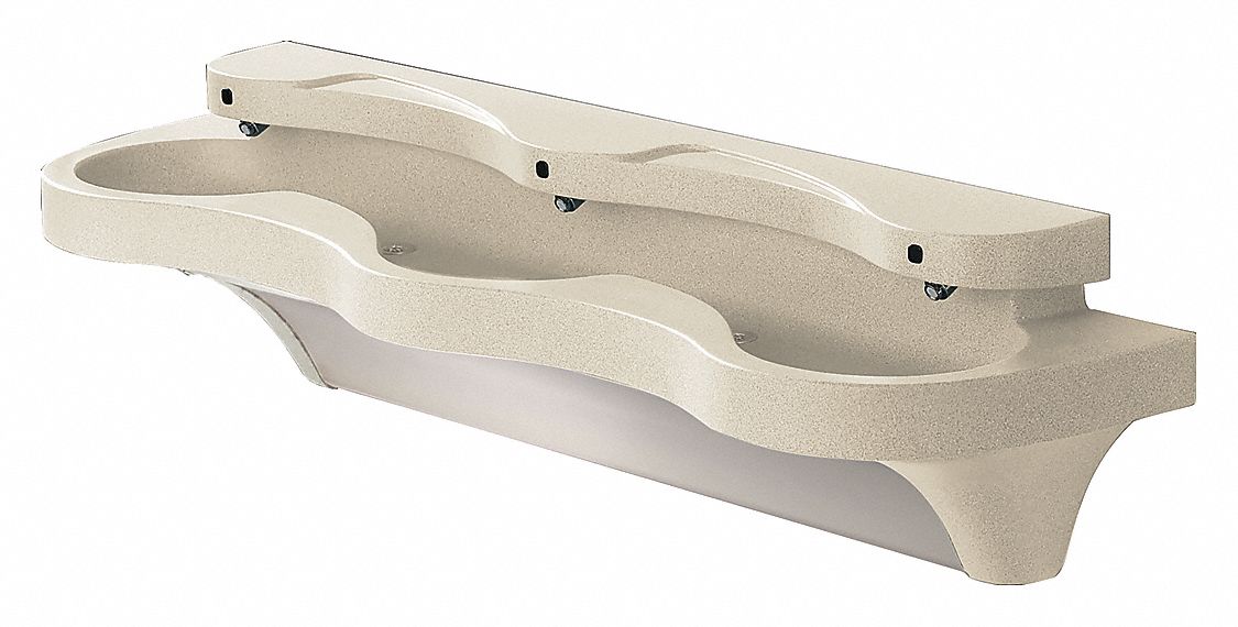 Bathroom Sink: Express, White Sand, Terreon®, Sensor, 84 in Overall Lg, 22 in Overall Wd