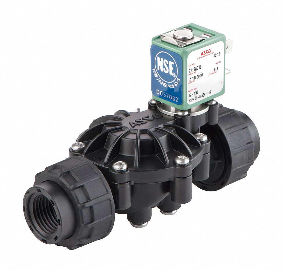 SOLENOID VALVE: 2-WAY, NORMALLY CLOSED, ½ IN PIPE, 24V DC, HIGH PRESSURE AND TEMP, DIN