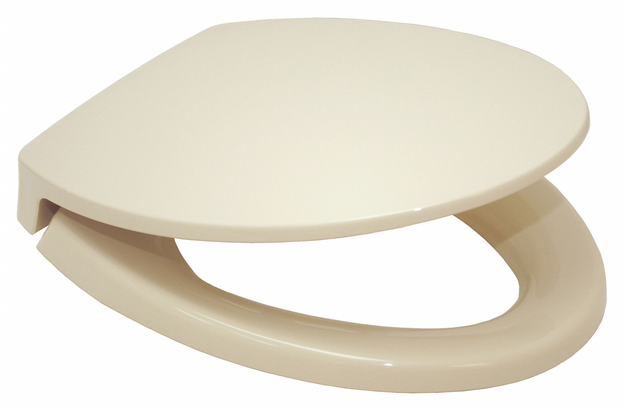 Toilet Seat: Closed, Cover Included, Plastic, Slow Close, 3 in Seat Ht, Bone
