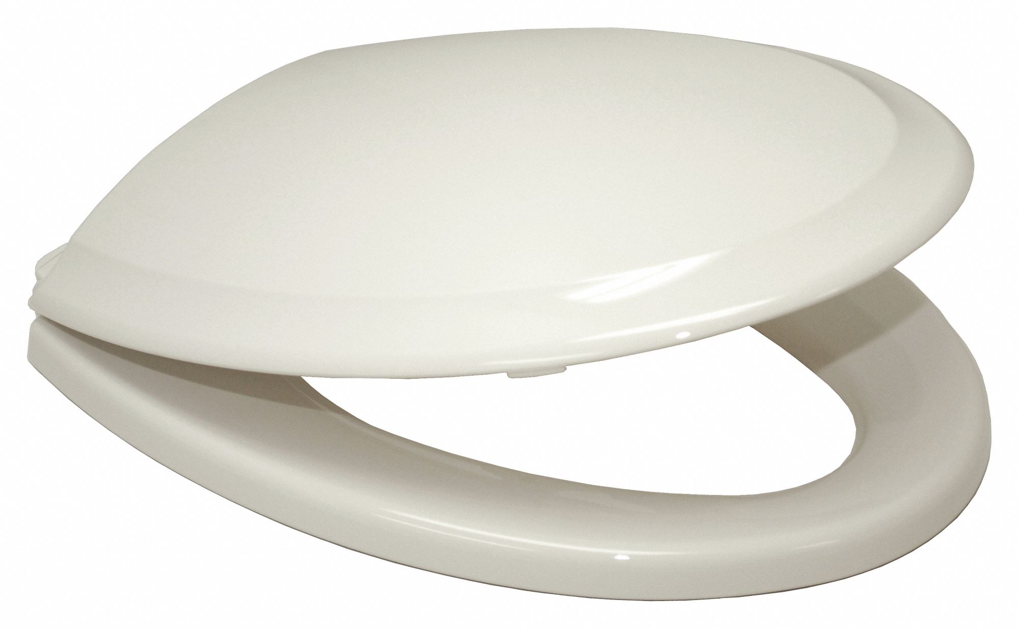 Toilet Seat: Closed, Cover Included, Plastic, Slow Close, 2 1/2 in Seat Ht, White, Std