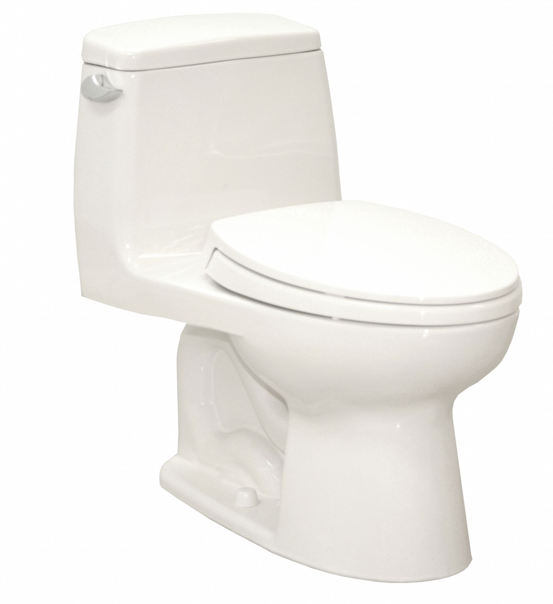Tank Toilet: Ultramax®, Not ADA Compliant, 1.28 gpf Gallons per Flush, 12 in Rough-In, Cotton