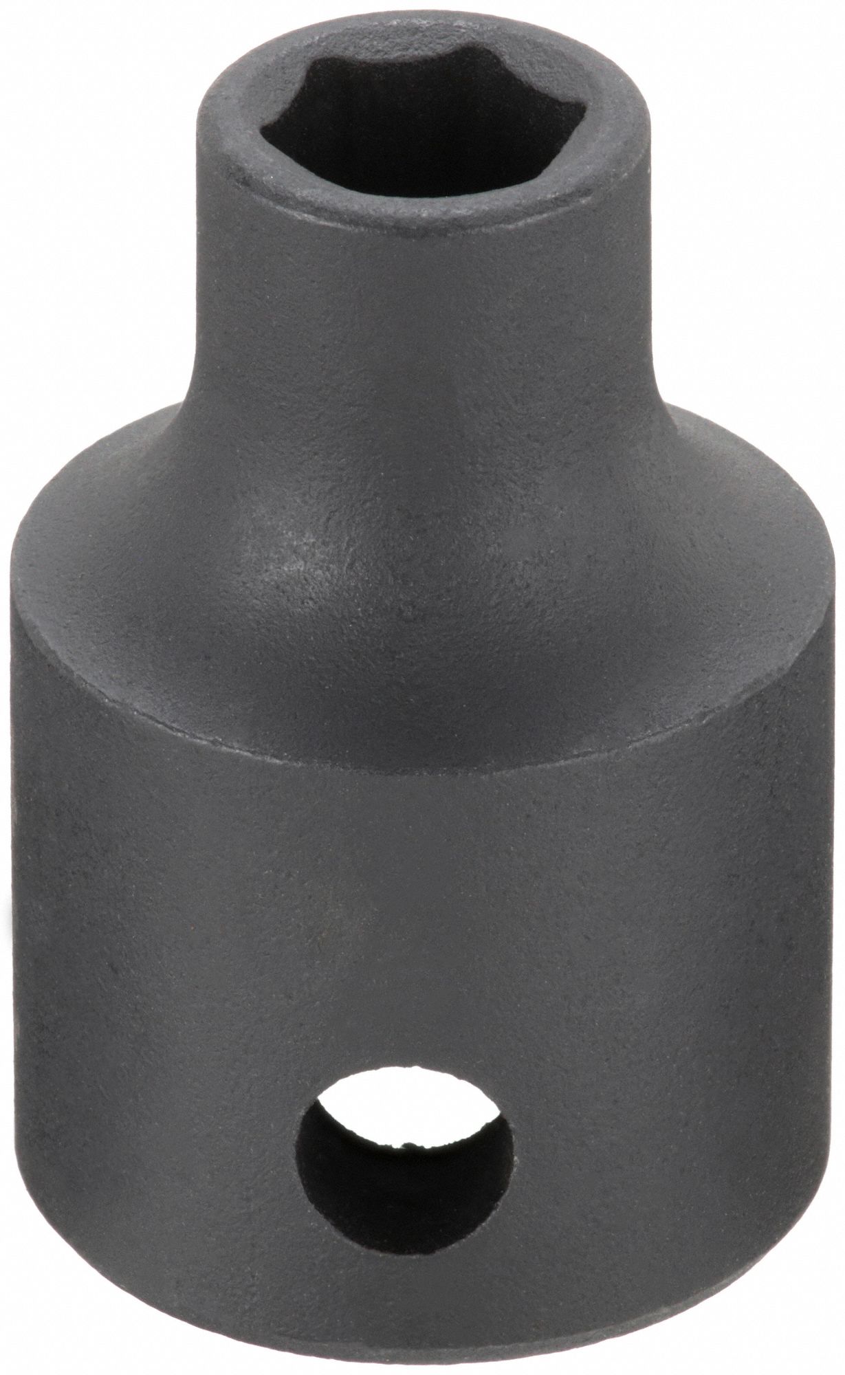 Impact Socket: 3/8 in Drive Size, Metric, 9 mm Socket Size, 6-Point, 1 in Overall Lg