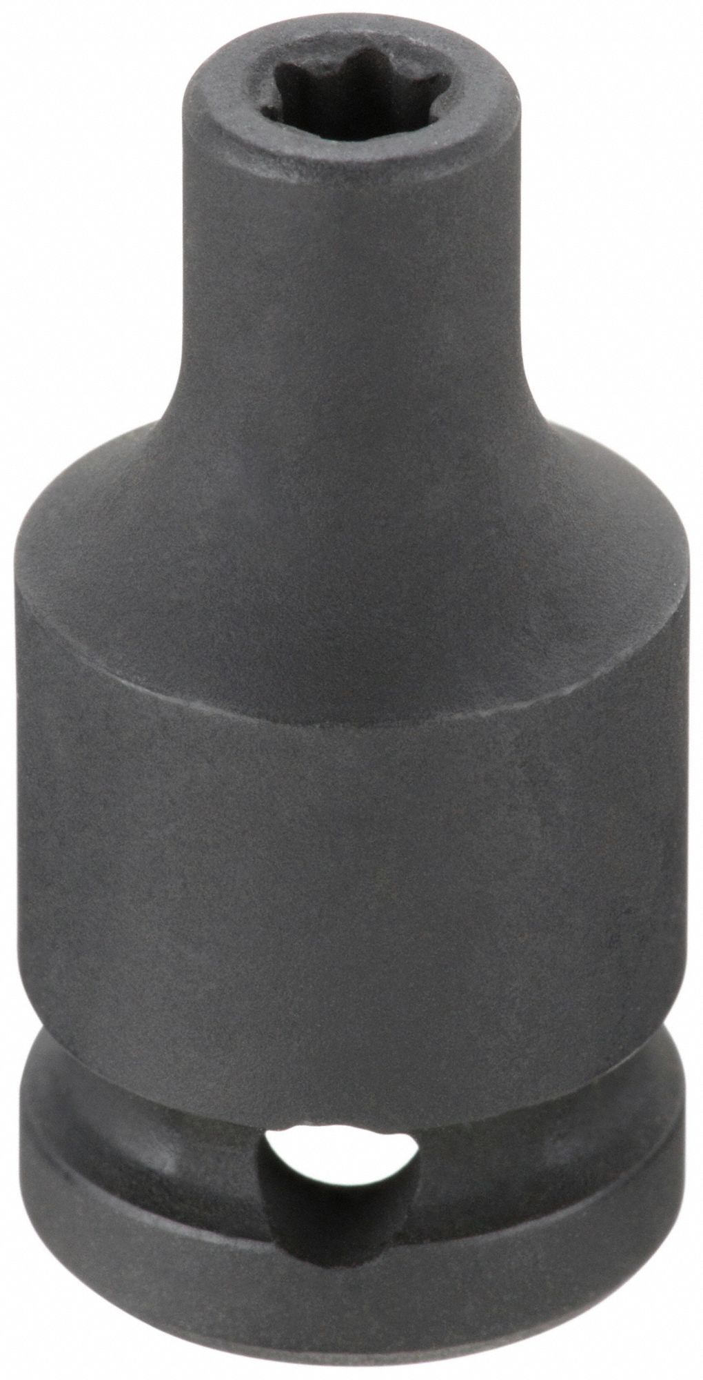 Impact Socket: 1/4 in Drive Size, Torx, E4 Socket Size, External Torx, Std, Black Phosphate