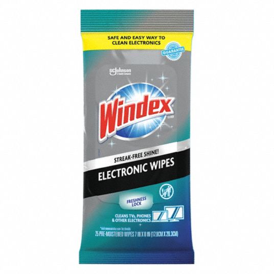 WINDEX, 12, PK, Electronics Wipes - 20J193