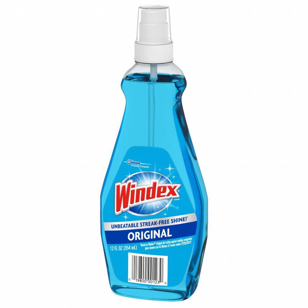 WINDEX Glass Cleaner Liquid, Pump Spray Bottle, 12 oz, Unscented, 12