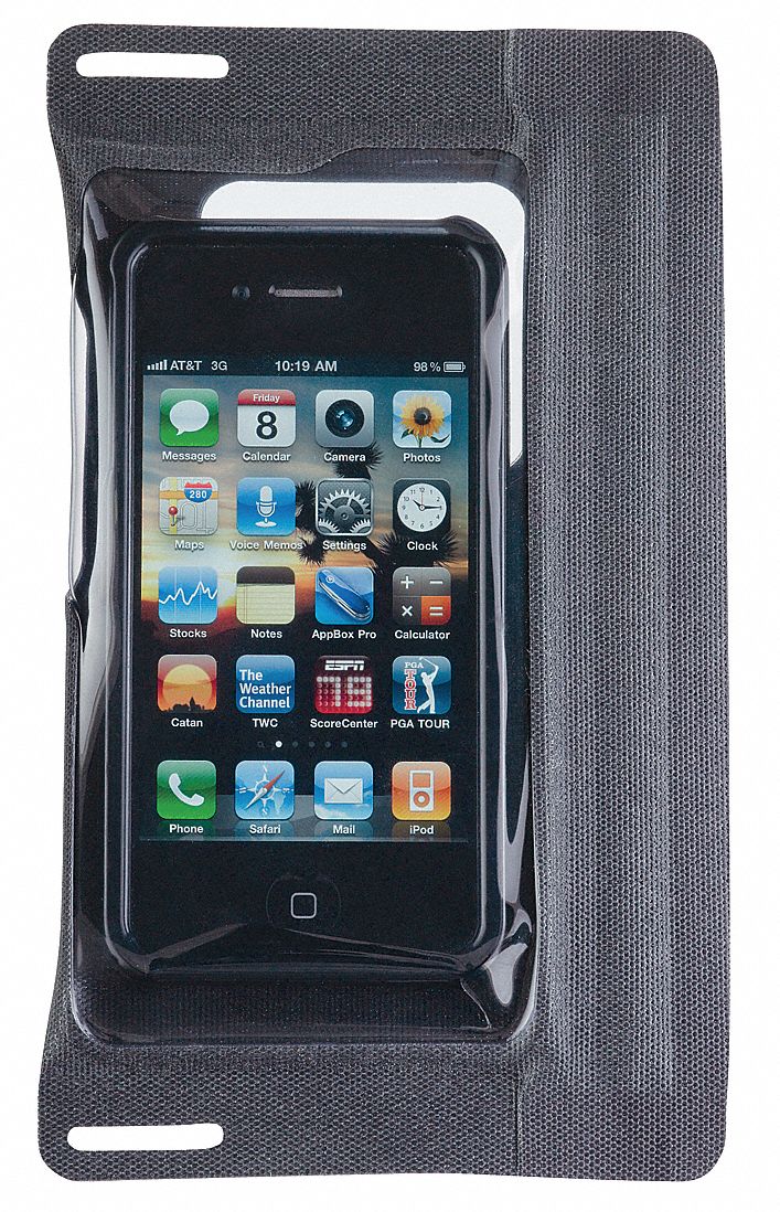 Phone/MP3 Case: w/Headphone Jack, Water-Resistant, Gray w/Clear Window, iPhone(R)/iPod(R)
