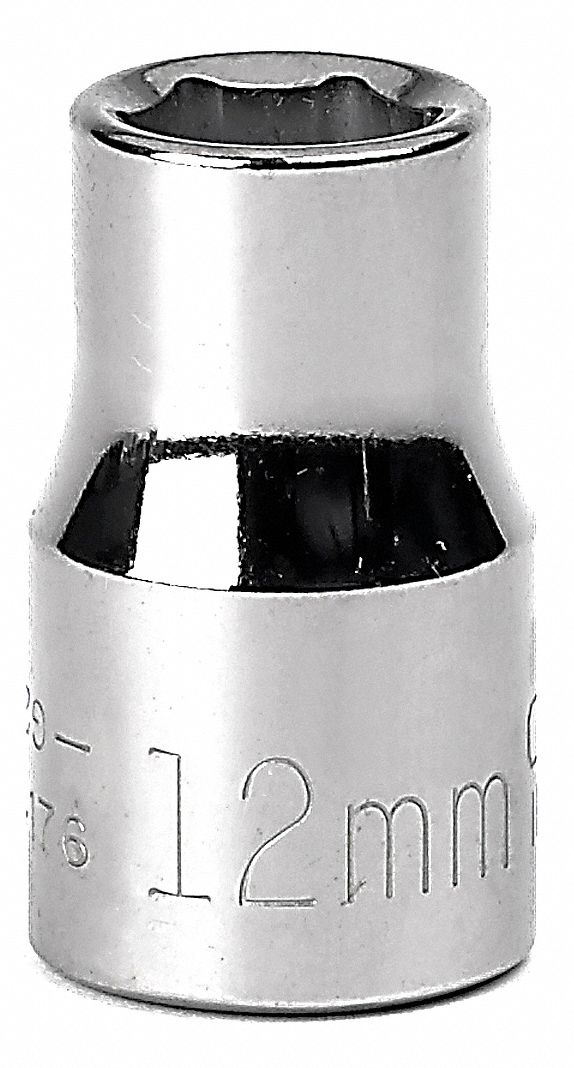 Socket, 1/2 in Drive Size, Chrome Finish - Grainger