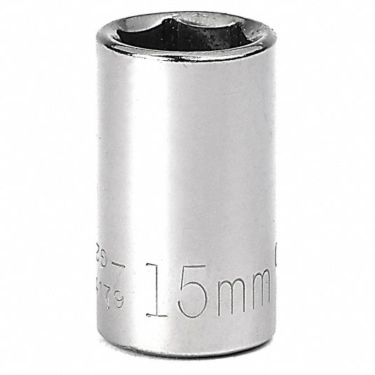 Socket, 1/2 in Drive Size, Chrome Finish - Grainger