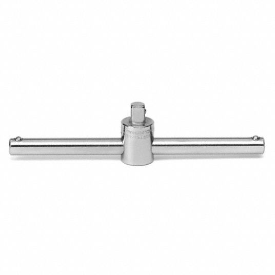 Slide Bar, Overall Length 5 in, Drive Size 1/4 in, Steel, Chrome - Grainger