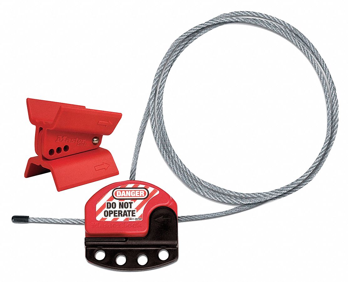 MASTER LOCK Butterfly Valve Lockout Kit Red, Universal Fits Handle