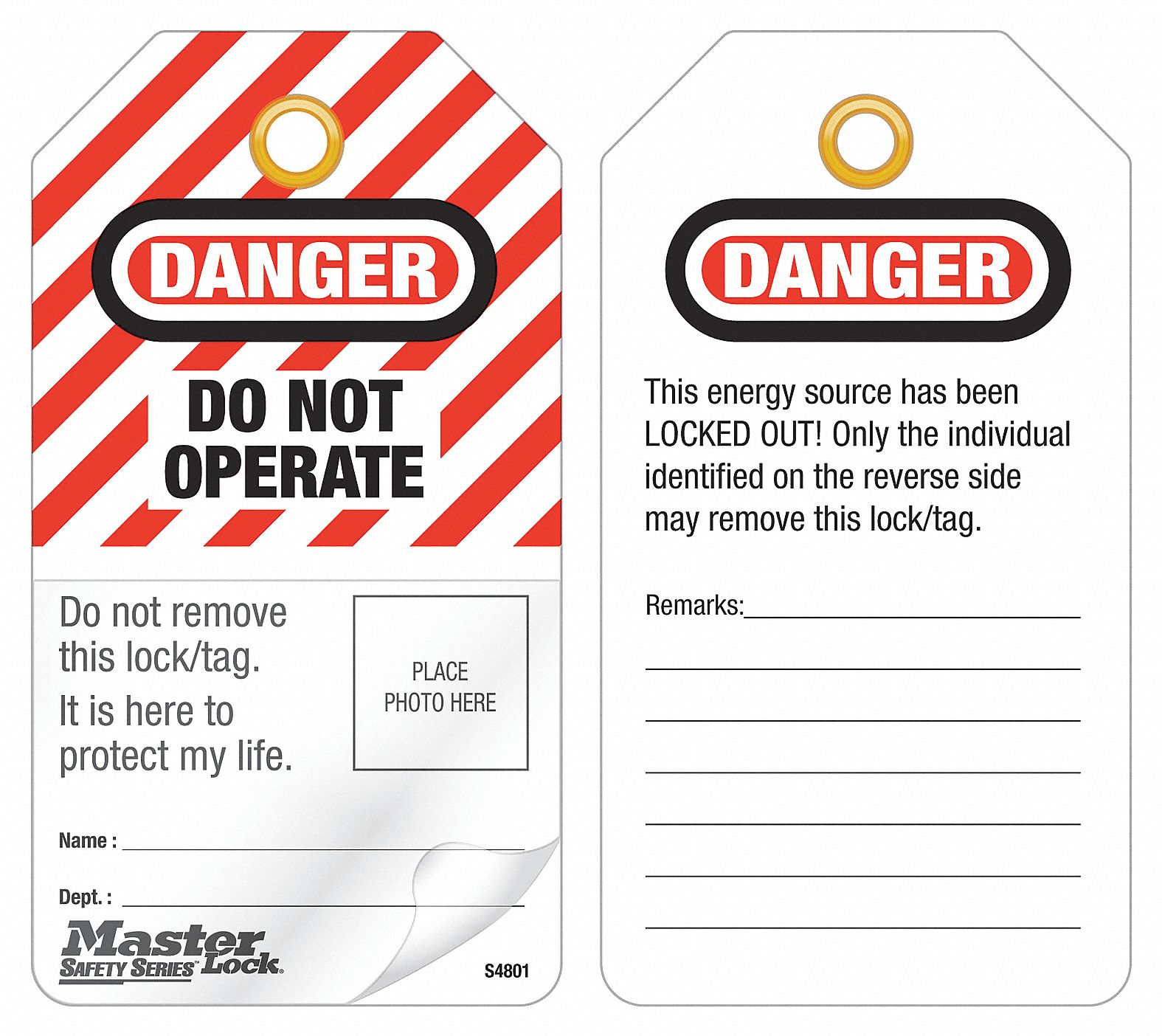 Vinyl 5-3/4" X 3" PK25 M1304 Do Not Remove This Tag Until Orders Danger Tag 