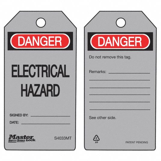 Metal Detectable Danger Tag, Height 5-3/4