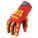 CUT-RESISTANT GLOVES, SIZE XL(10), 11 IN L, RED/YELLOW, SYNTH LTHR/NEOPRENE, GAUNTLET CUFF, PAIR