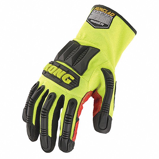 Mechanics Gloves: L ( 9 ), Riggers Glove, Synthetic Leather, ANSI Cut Level A2, Palm Side, 1 PR