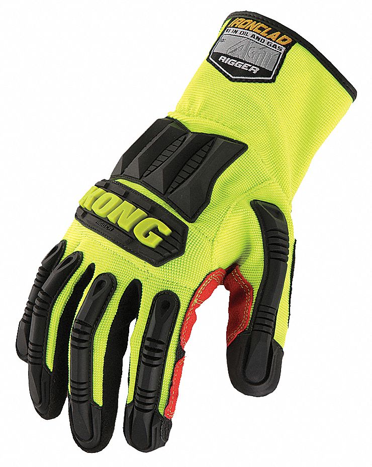 Mechanics Gloves: 2XL ( 11 ), Riggers Glove, Synthetic Leather, ANSI Cut Level A2, TPR, 1 PR