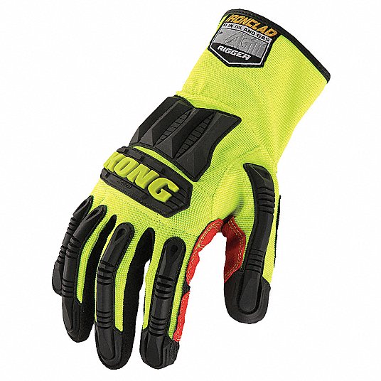 Mechanics Gloves: 2XL ( 11 ), Riggers Glove, Synthetic Leather, ANSI Cut Level A2, TPR, 1 PR