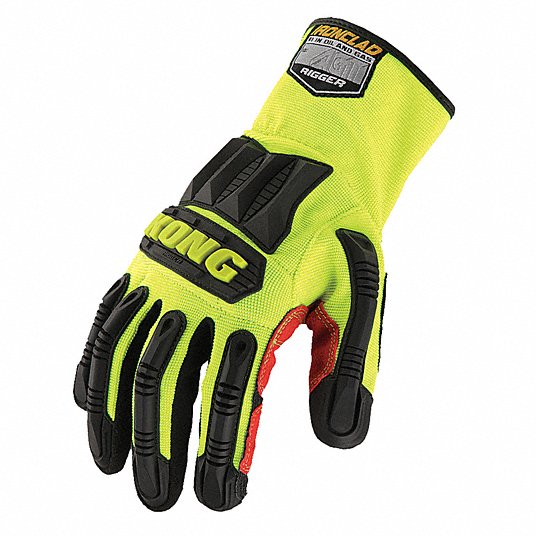 Mechanics Gloves: 3XL ( 12 ), Riggers Glove, Synthetic Leather, ANSI Cut Level A2, TPR, 1 PR