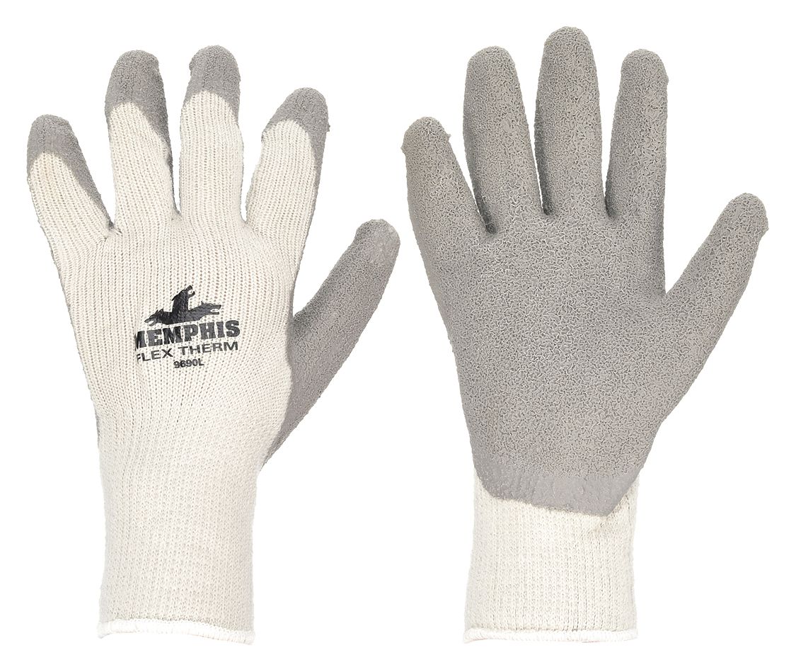 MCR SAFETY Cold Protection Gloves, L, Gray, Latex, PR 20JF019690L Grainger