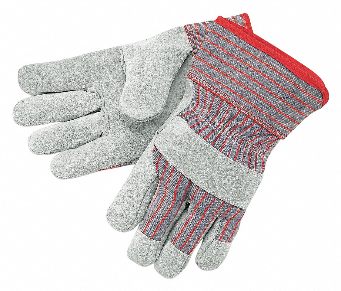 MCR SAFETY Leather Palm Gloves, Cowhide, L, PR 20JF081200 Grainger