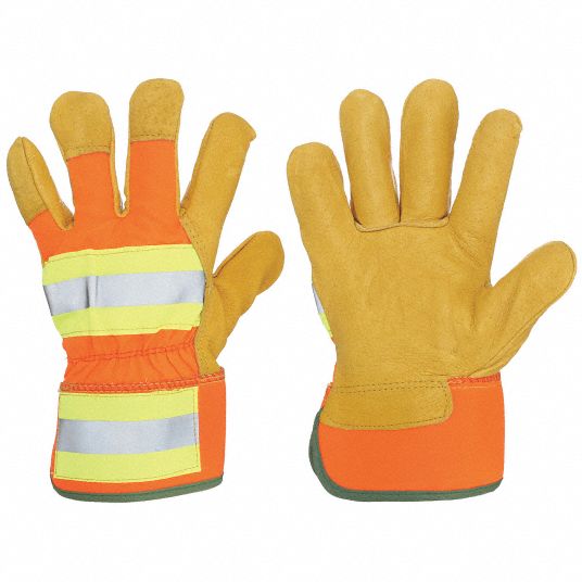 MCR Safety High Vis Yellow Coated Gloves,xl