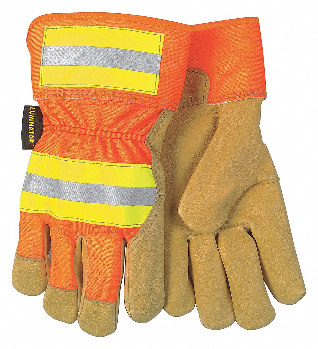 MCR SAFETY Leather Gloves L ( 9 ), Pigskin, Premium, Glove, Full