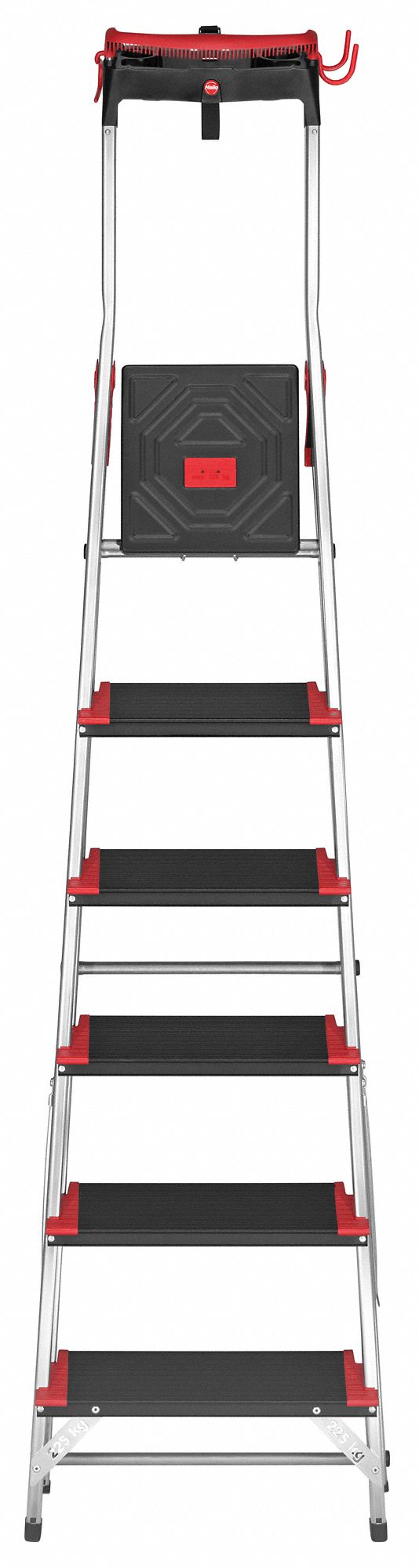 HAILO Aluminum Platform Stepladder, 6 ft 1 in Ladder Height, 4 ft
