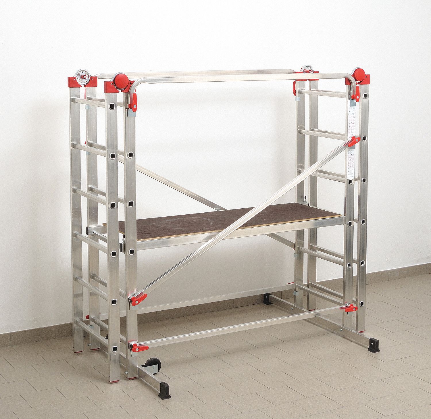 Portable Scaffold: 7 ft 6 in Platform Ht, 5 ft 6 in Overall Ht, 13 3/8 in Overall Dp