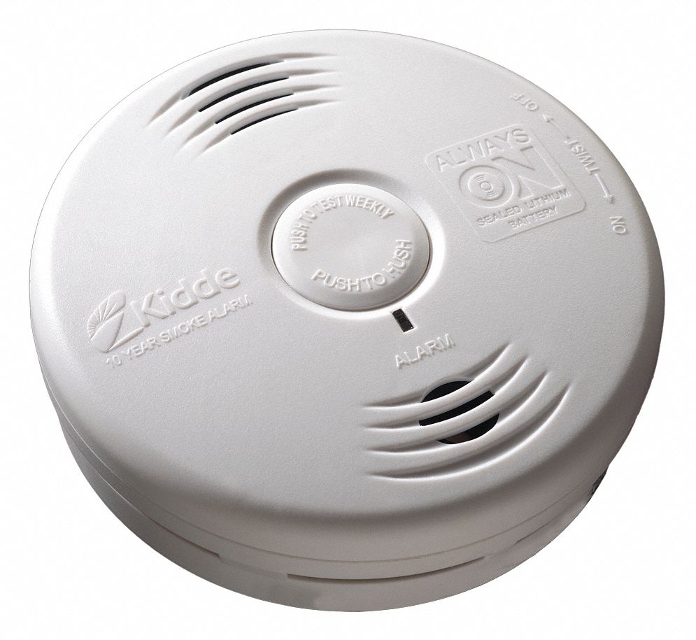 KIDDE 5 in Smoke Alarm with 85 dB @ 10 ft Audible Alert; Sealed Lithium ...