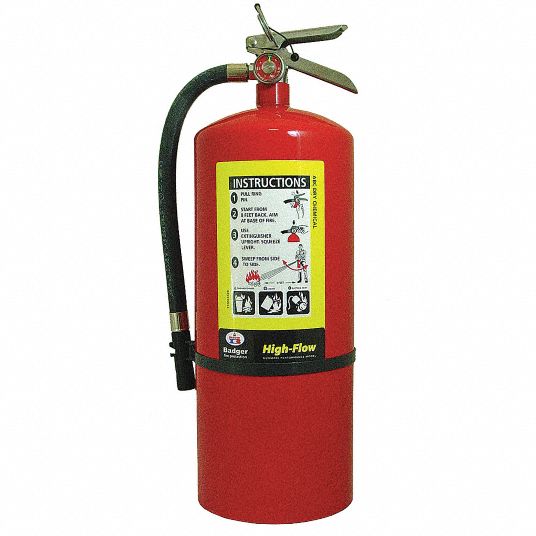 BADGER, 20 lb Extinguisher Capacity, 4A:60B:C, Fire Extinguisher ...