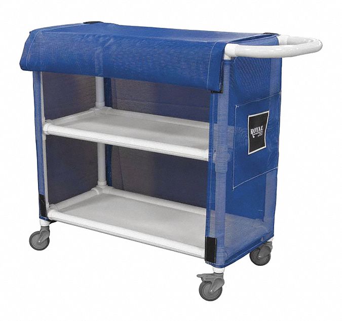 PVC LINEN CART,BLUE,300 LB.