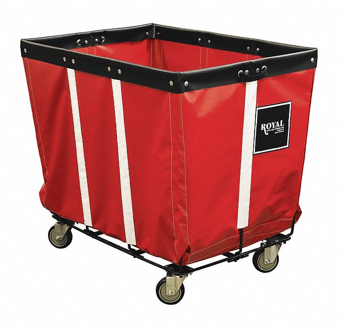 Permanent Vinyl Liner Basket Truck: 19.4 cu ft Cubic Foot Capacity, Red, Steel