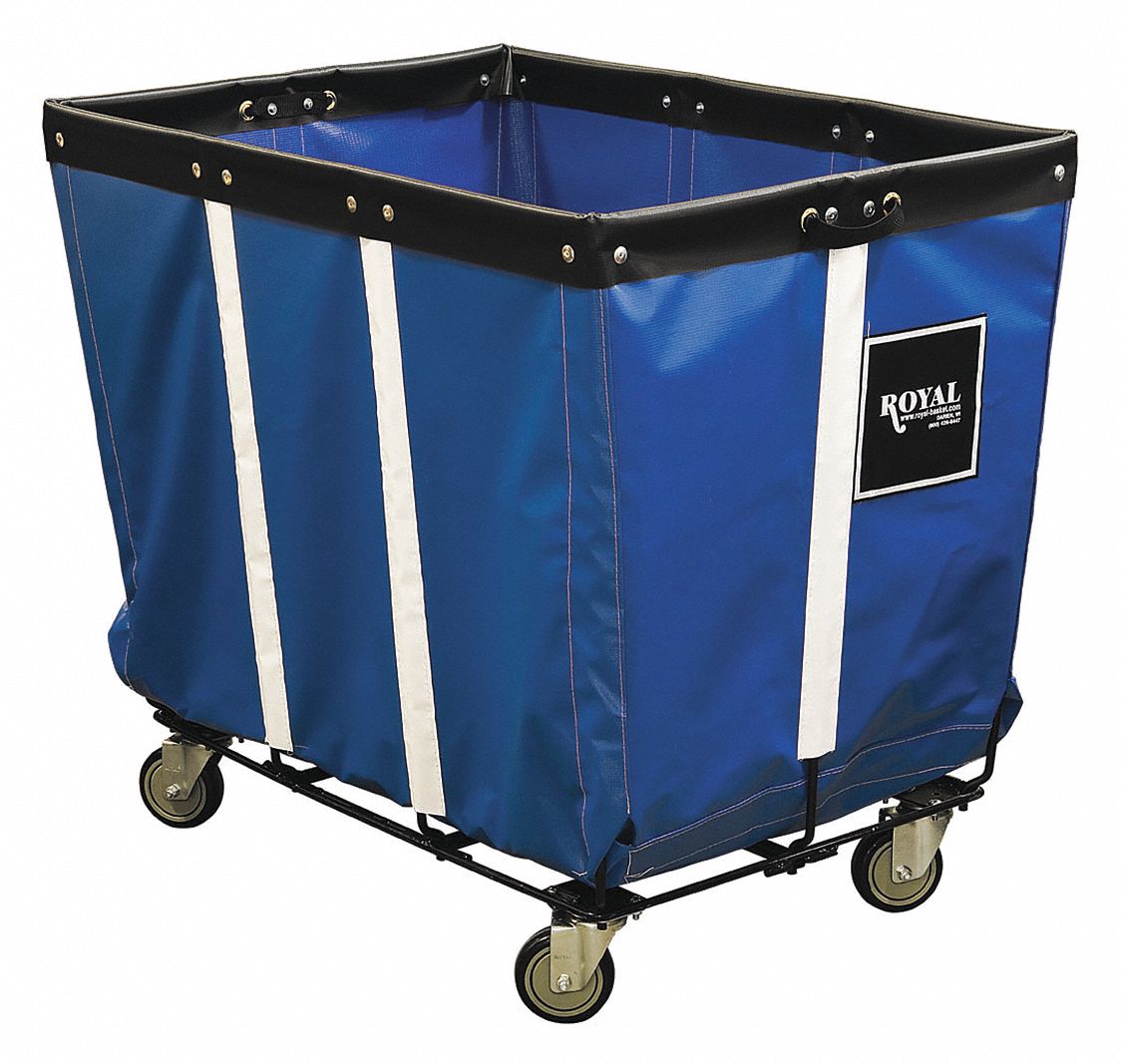 Permanent Vinyl Liner Basket Truck: 19.4 cu ft Cubic Foot Capacity, Blue, Steel