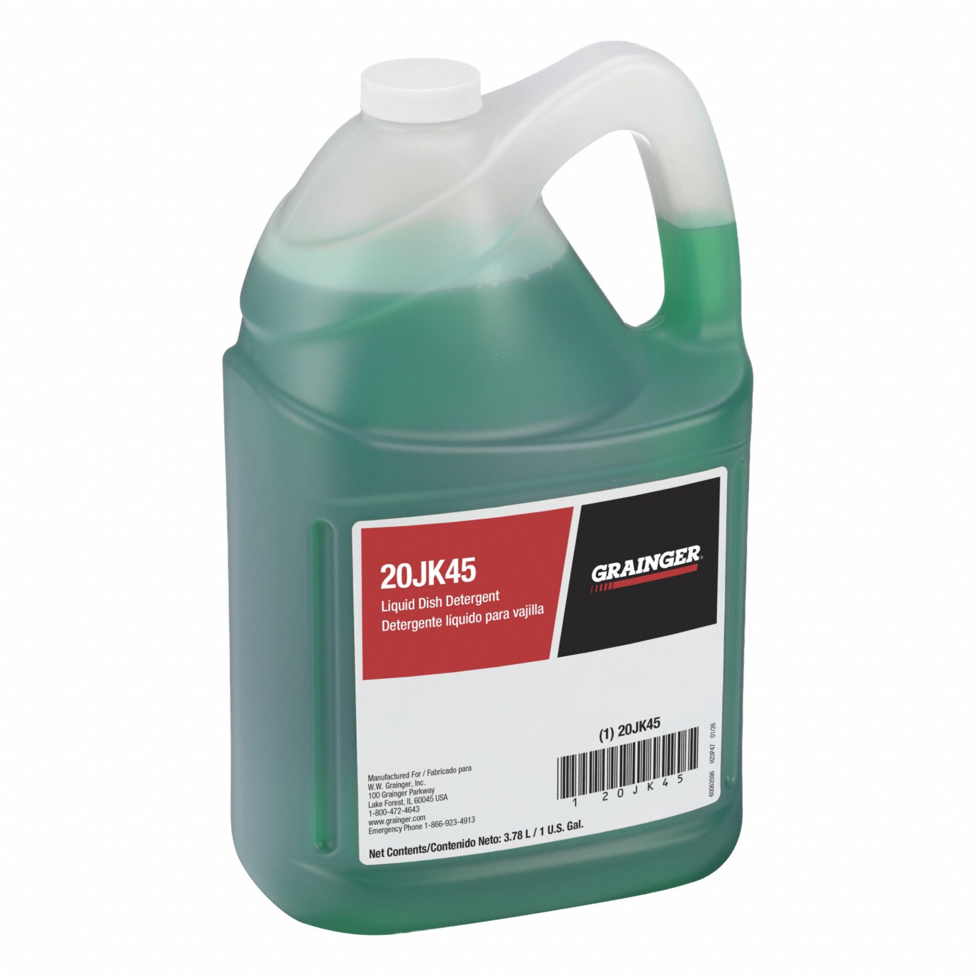 Dish Soap: Hand Wash, Liquid, Jug, 1 gal, Lemon, 1 gal Jug Container Size & Type, 4 PK