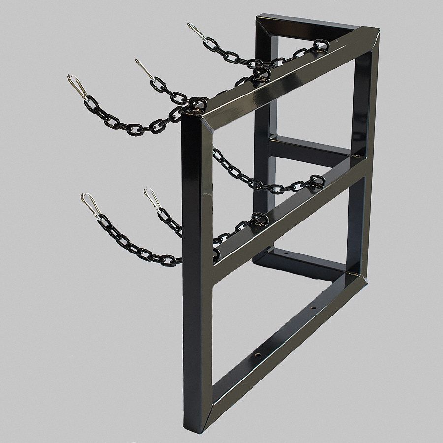 JT RACKING SYSTEMS 14 in x 36 in x 30 in Gas Cylinder Rack, Black