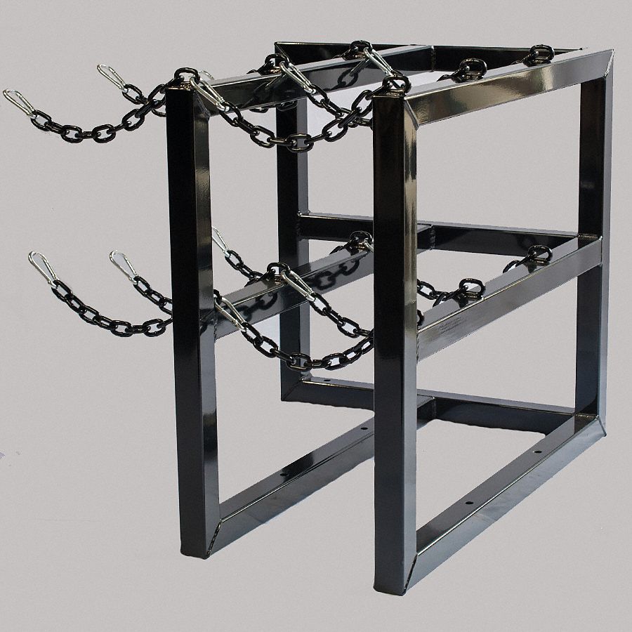 JT RACKING SYSTEMS 28 in x 36 in x 30 in Gas Cylinder Rack, Black