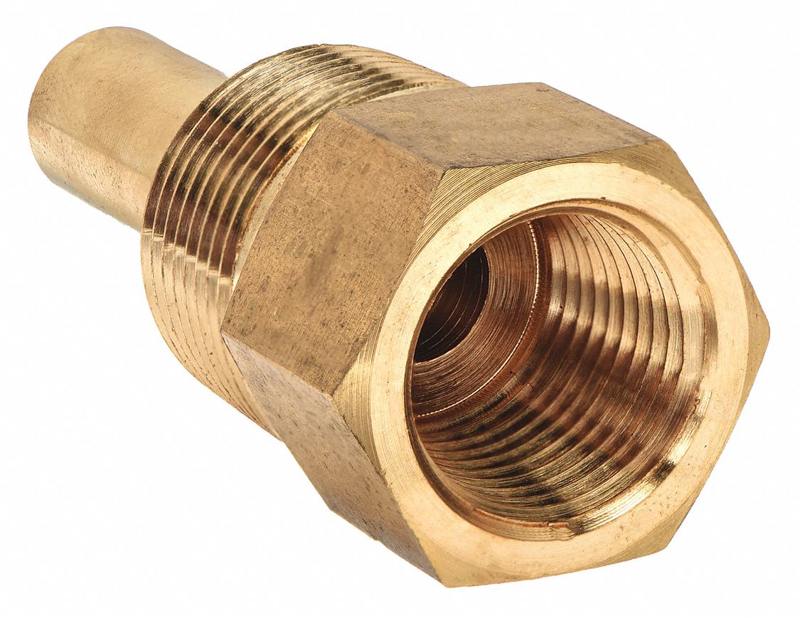 Brass, 3/4 in MNPT, Threaded Thermowell 20JN66TAS64LF Grainger
