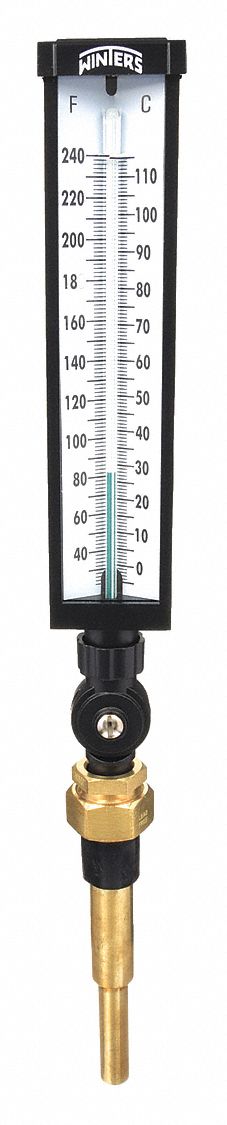 THERMOMETER,ANALOG,-30-240 DEG,3/4IN NPT