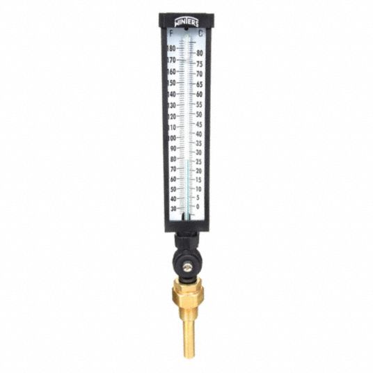 Thermometer, Analog, 30-180 Deg, 3/4in NPT
