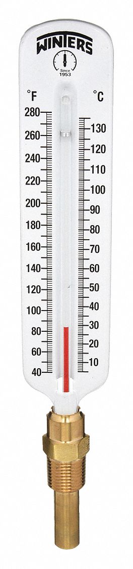 THERMOMETER,ANALOG,-40-280 DEG,1/2IN NPT